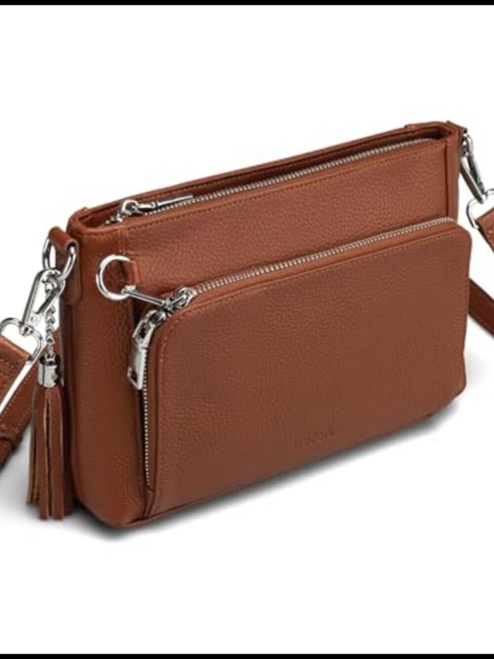 Genuine Leather Anti-Theft Crossbody Bag with Built-in Wallet RFID